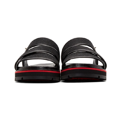 Shop Christian Louboutin Black Woven Sandals In Bk01 Black