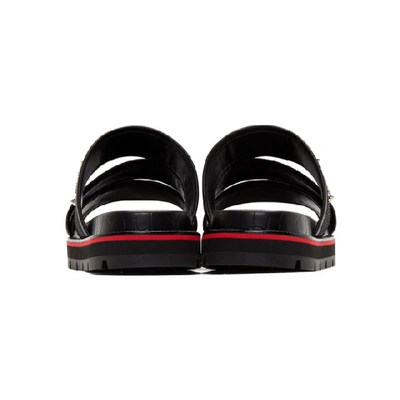 Shop Christian Louboutin Black Woven Sandals In Bk01 Black