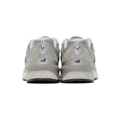 Shop New Balance Grey 990v5 Us Made Sneakers In Grey/castlerock