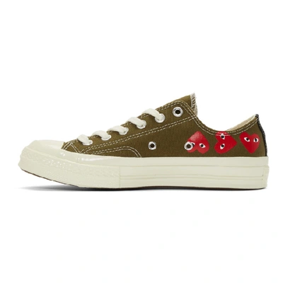 Shop Comme Des Garçons Play Comme Des Garcons Play Khaki Converse Edition Multiple Hearts Chuck 70 Sneakers In 1 Khaki