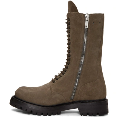 Shop Rick Owens Brown Army Boots In 34 Dust