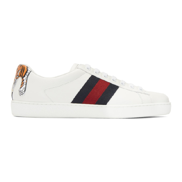 gucci white sneakers tiger