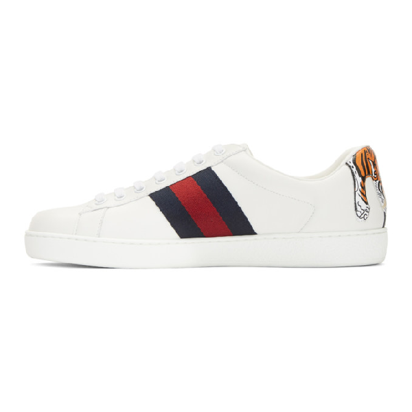 gucci white tiger ace sneakers