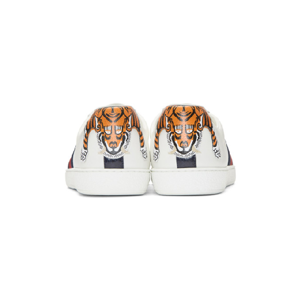 gucci white tiger ace sneakers