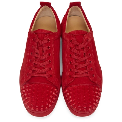CHRISTIAN LOUBOUTIN 红色 LOUIS JUNIOR 绒面革铆钉运动鞋