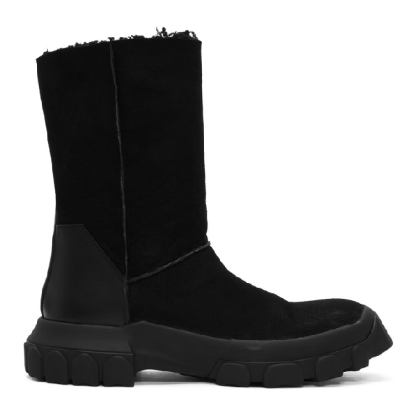 rick owens shearling boots