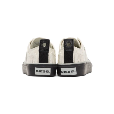 Shop Diesel White S-astico Low Logo Sneakers