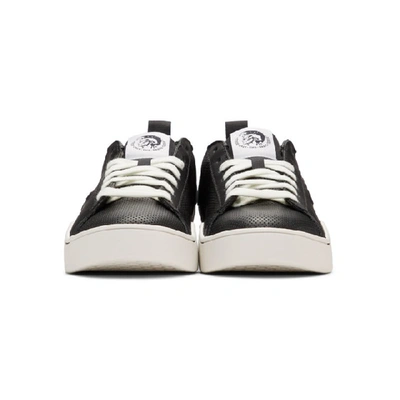 Shop Diesel Black And White S-clever Lc Low Sneakers In H7030 Black