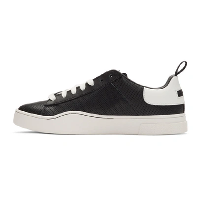 Shop Diesel Black And White S-clever Lc Low Sneakers In H7030 Black