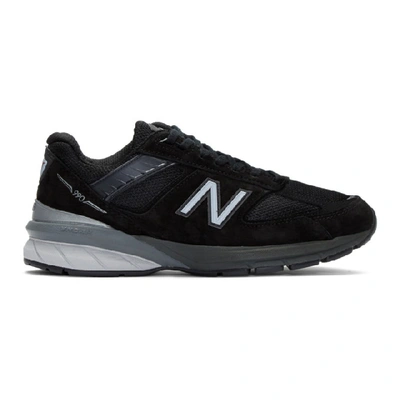 Shop New Balance Black And Silver Made In Us 990v5 Sneakers In Blk/sil