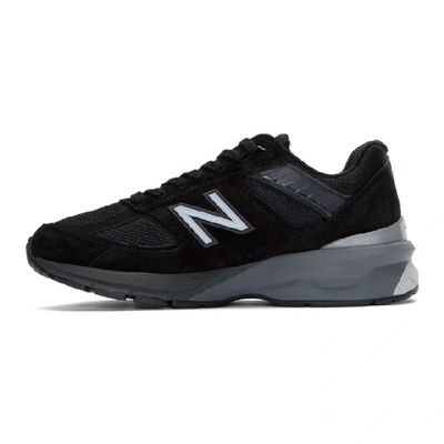 Shop New Balance Black And Silver Made In Us 990v5 Sneakers In Blk/sil