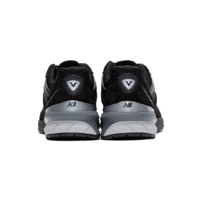 Shop New Balance Black And Silver Made In Us 990v5 Sneakers In Blk/sil