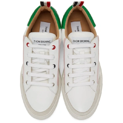 Shop Thom Browne Multicolor Leather Cupsole Sneakers In 100 White