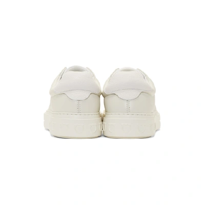 Shop Ferragamo Salvatore  Off-white Gancini Slip-on Sneakers