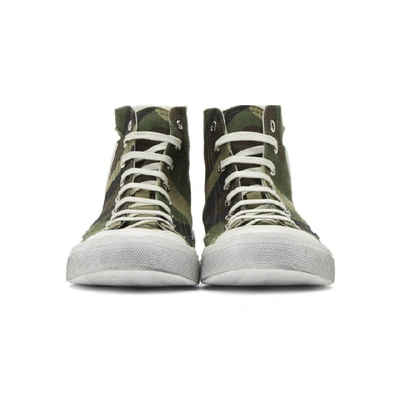 Shop Saint Laurent Khaki Camouflage Print Bedford Sneakers In 2193 Kaki