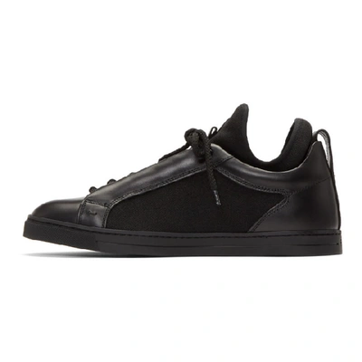 Shop Fendi Black Bag Bugs Knit Sneakers In F0abb - Bla