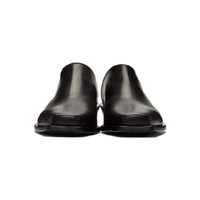 Shop Ann Demeulemeester Black Leather Loafers In Vitello Ner