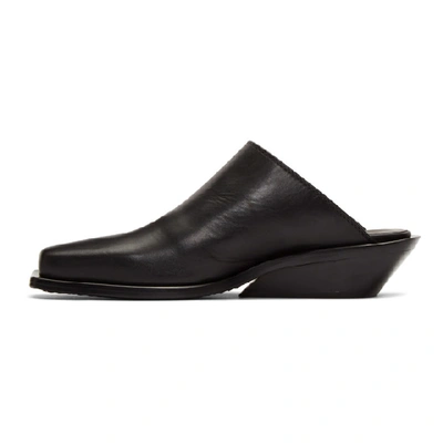 Shop Ann Demeulemeester Black Leather Loafers In Vitello Ner