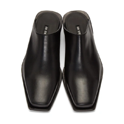 Shop Ann Demeulemeester Black Leather Loafers In Vitello Ner