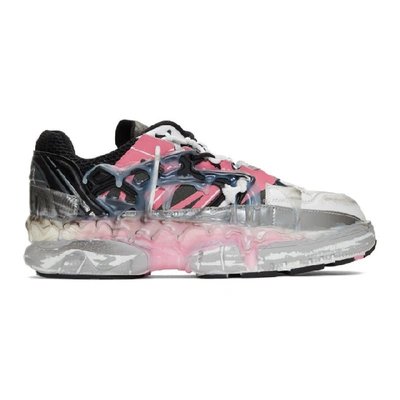 Shop Maison Margiela Pink And Black Fusion Low Sneakers In H1143 Buble