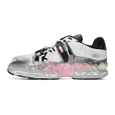 Shop Maison Margiela Pink And Black Fusion Low Sneakers In H1143 Buble