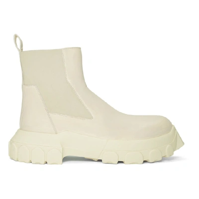 Shop Rick Owens White Bozo Tractor Beetle Chelsea Boots In 111 Milk