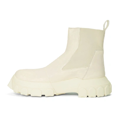 Shop Rick Owens White Bozo Tractor Beetle Chelsea Boots In 111 Milk