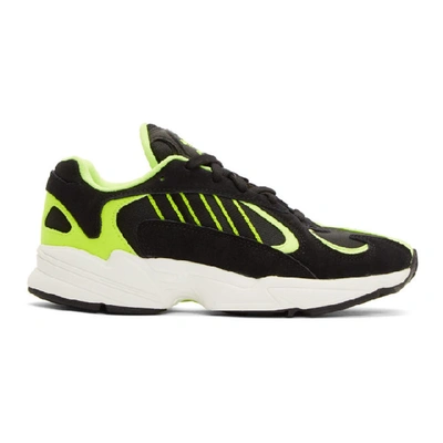 Shop Adidas Originals Black & Yellow Yung-1 Sneakers In Corblkylw