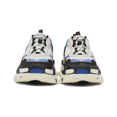 Shop Balenciaga Black & Blue Triple S Sneakers In Black/blue/white
