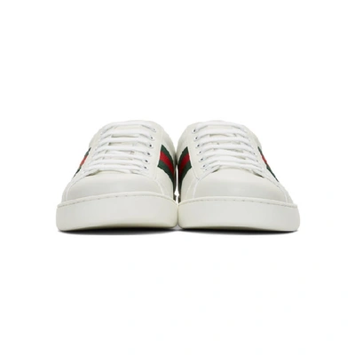 Shop Gucci Off-white Ace Sneakers In 9071 White