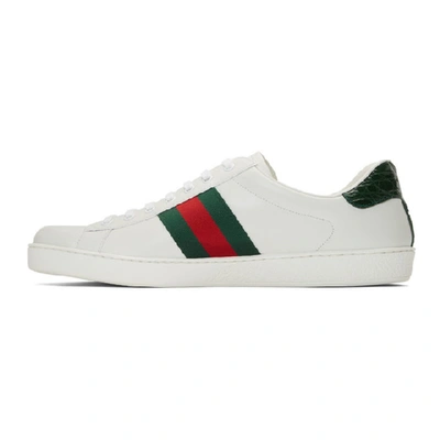 Shop Gucci Off-white Ace Sneakers In 9071 White