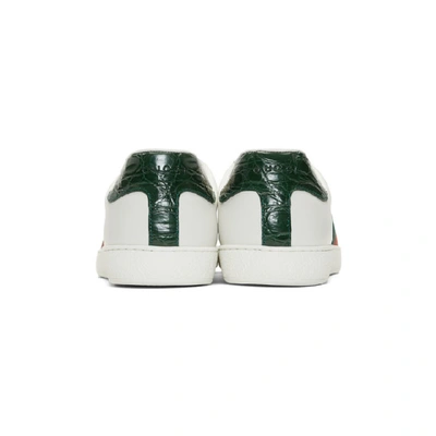 Shop Gucci Off-white Ace Sneakers In 9071 White