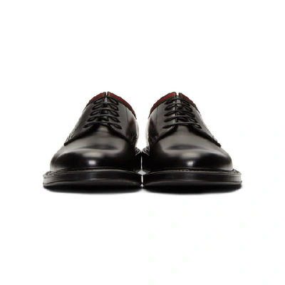 Shop Gucci Black Leather Derbys In 1060 Nero/v