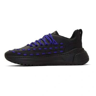 Shop Bottega Veneta Black & Blue Lace Speed Sneakers In Black/blue