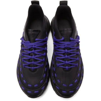 Shop Bottega Veneta Black & Blue Lace Speed Sneakers In Black/blue