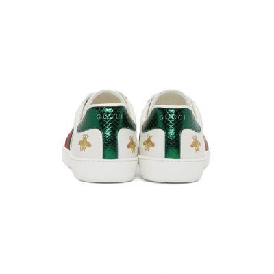 Shop Gucci White Bee & Star New Ace Sneakers In 9073 White