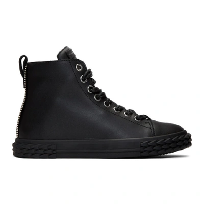 Shop Giuseppe Zanotti Black Blabber High-top Sneakers In Moxie Nero