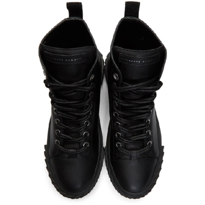 Shop Giuseppe Zanotti Black Blabber High-top Sneakers In Moxie Nero