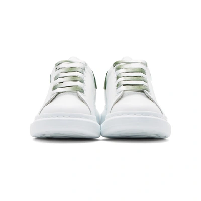 Shop Alexander Mcqueen White And Green Degrade Oversized Sneakers