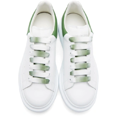 Shop Alexander Mcqueen White And Green Degrade Oversized Sneakers