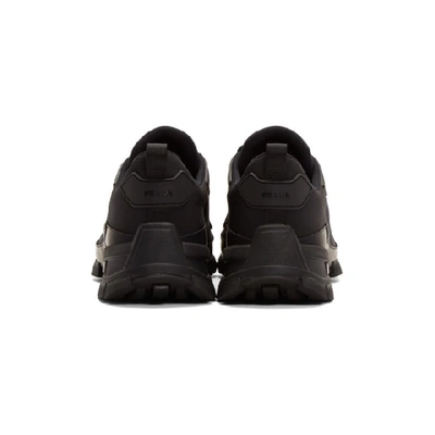 Shop Prada Black Gabardine Sneakers In Nero