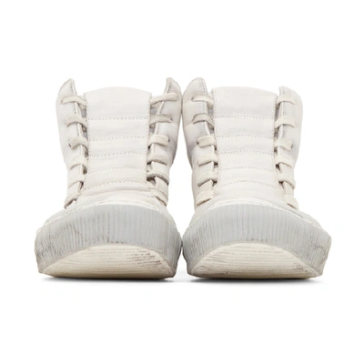 Shop Boris Bidjan Saberi Grey Kangaroo High-top Sneakers In Lt Grey