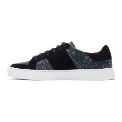 Shop Etro Blue Paisley Sneakers In 200 Blue