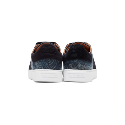 Shop Etro Blue Paisley Sneakers In 200 Blue