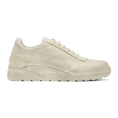 Shop Common Projects White Leather Cross Trainer Sneakers In 7547 Drtwht