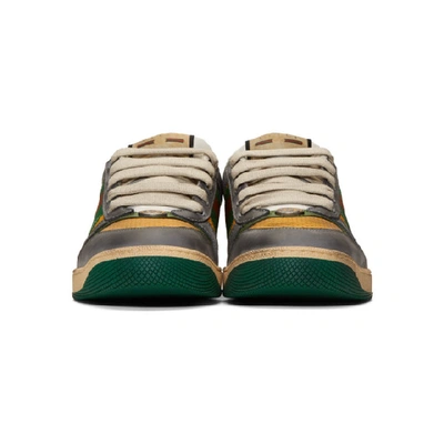 Shop Gucci Yellow & Grey Screener Sneakers In 1475 Yellow