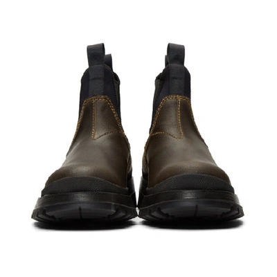 Shop Prada Brown Chelsea Boots In Ebano