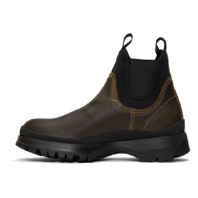 Shop Prada Brown Chelsea Boots In Ebano