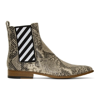 Shop Off-white Python Chelsea Boots In 9900 Nocol