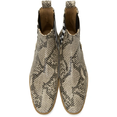 Shop Off-white Python Chelsea Boots In 9900 Nocol